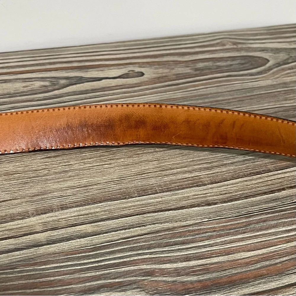 Vintage Martin Dingman Black Milled Finish Leather Belt Hand Made in USA Size 42